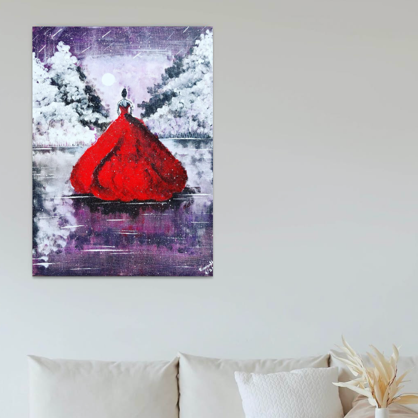 "Red Dress" Original Canvas Art