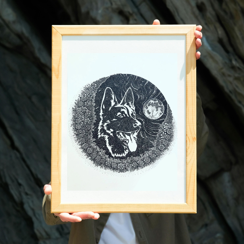 Original Hand Drawn "Brunoo" - Highly detailed, A5 Size