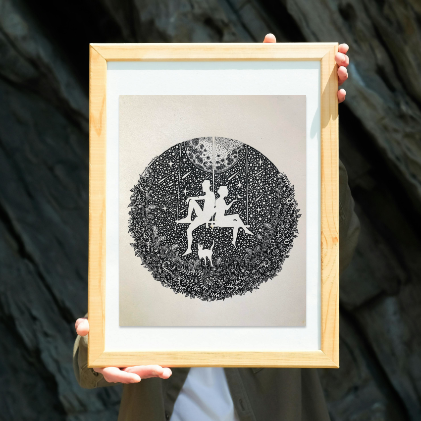 Original Hand Drawn "Freedom" - Highly detailed, A4 Size