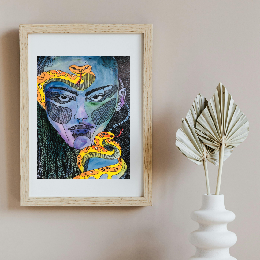 Original Hand Drawn "Venom & Grace" - Highly detailed, A4 Size