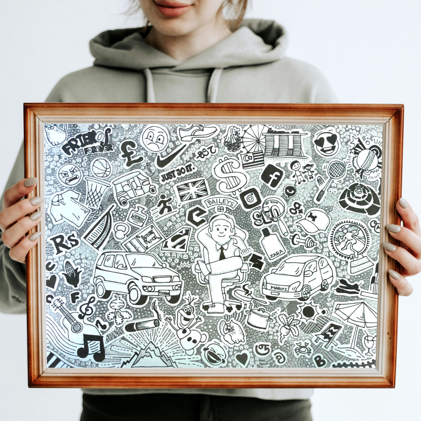 Original Hand Drawn Custom Made Gift For Boss - Highly detailed, A4 Size