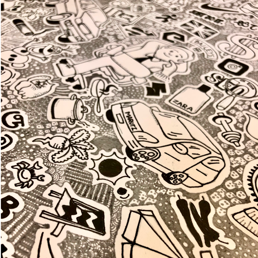 Original Hand Drawn Custom Made Gift For Boss - Highly detailed, A4 Size