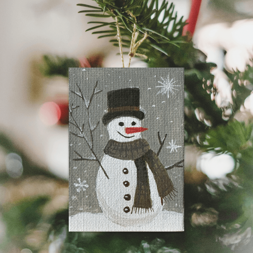 "Snow Man CT1" - Handcrafted Mini Canvas