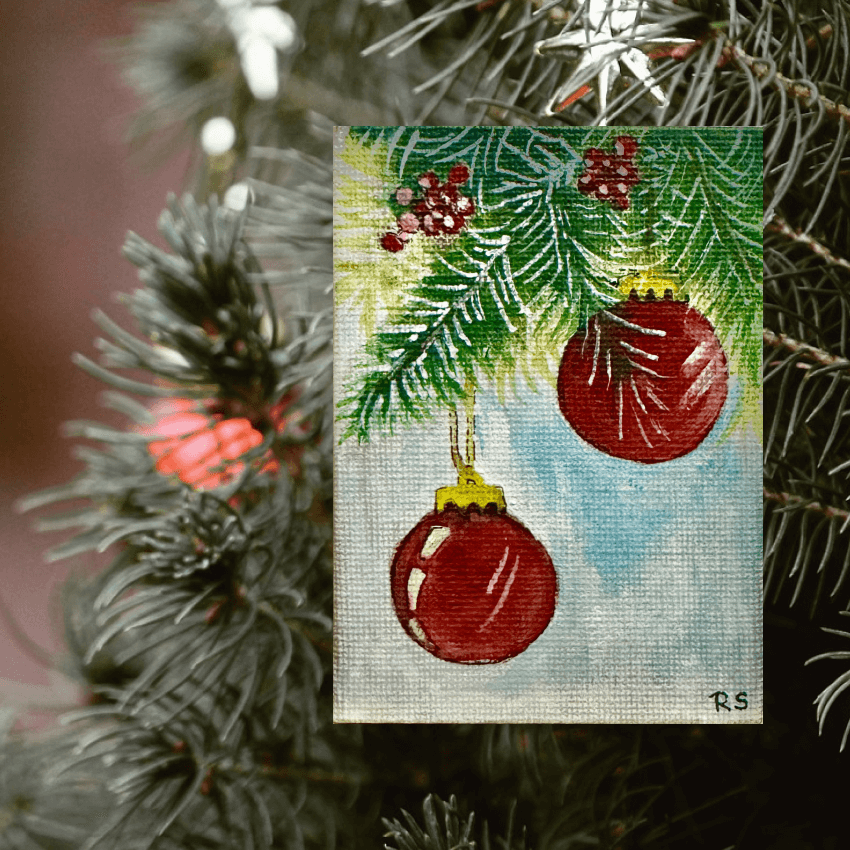 "Christmas Tree CT3" - Handcrafted Mini Canvas
