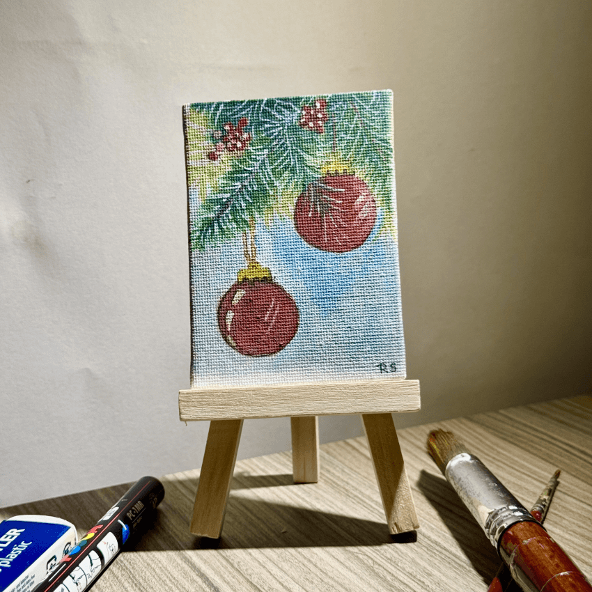 "Christmas Tree CT3" - Handcrafted Mini Canvas