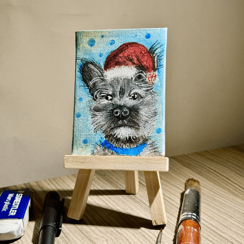 "Custom Puppy Deco" - Handcrafted Mini Canvas CT23