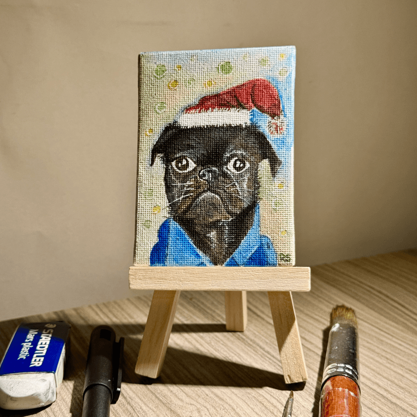 "Custom Puppy Deco" - Handcrafted Mini Canvas CT24