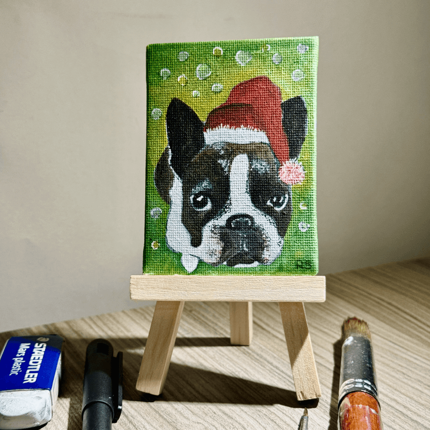"Custom Puppy Deco" - Handcrafted Mini Canvas CT26