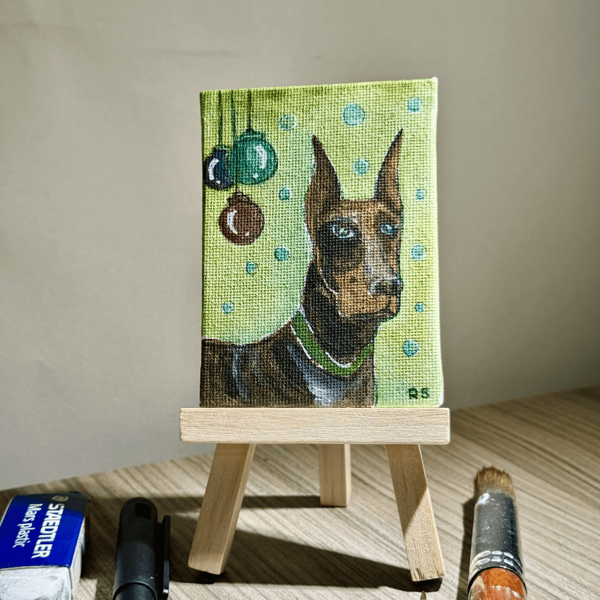 "Custom Puppy Deco" - Handcrafted Mini Canvas CT25