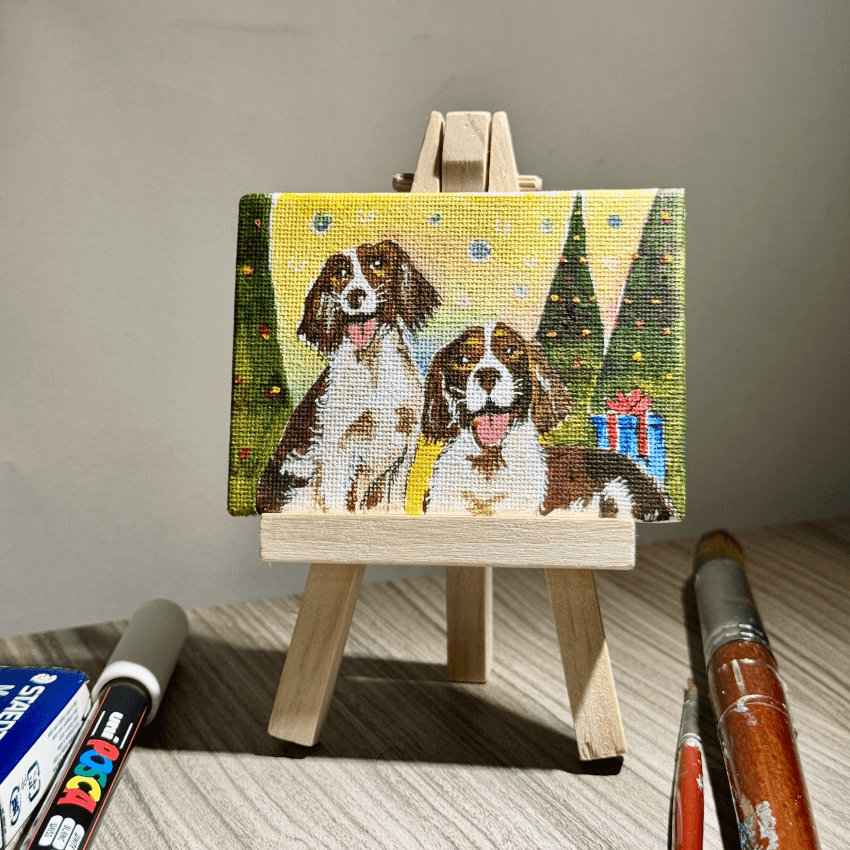 "Custom Puppy Deco" - Handcrafted Mini Canvas CT27