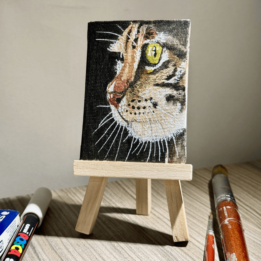 "Custom Cat Deco" - Handcrafted Mini Canvas CT29