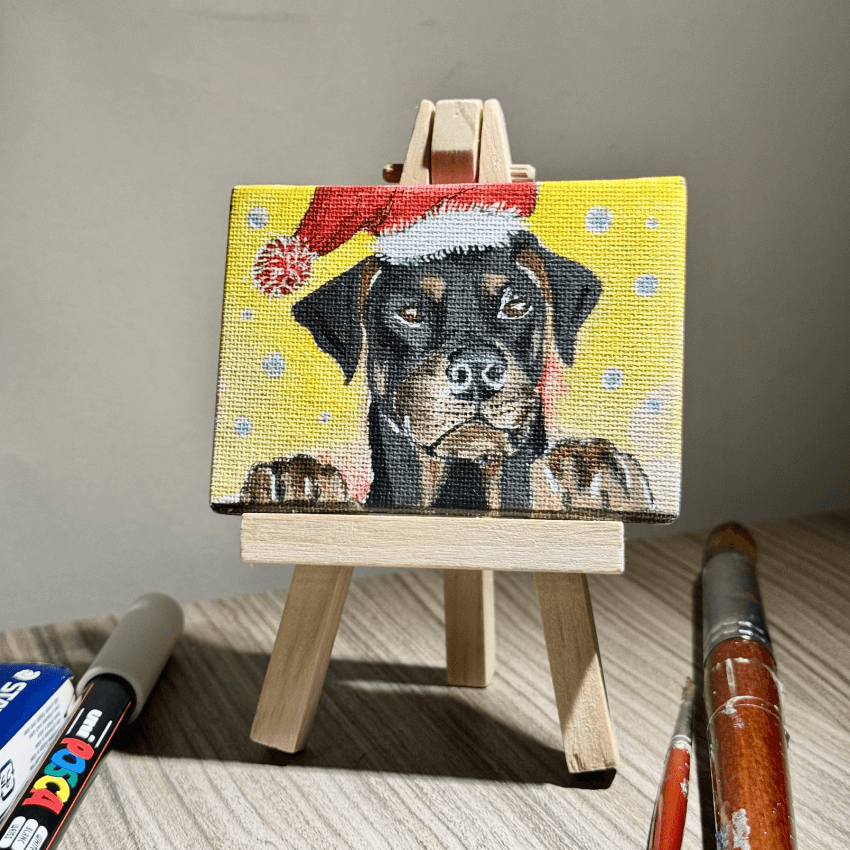 "Custom Puppy Deco" - Handcrafted Mini Canvas CT28