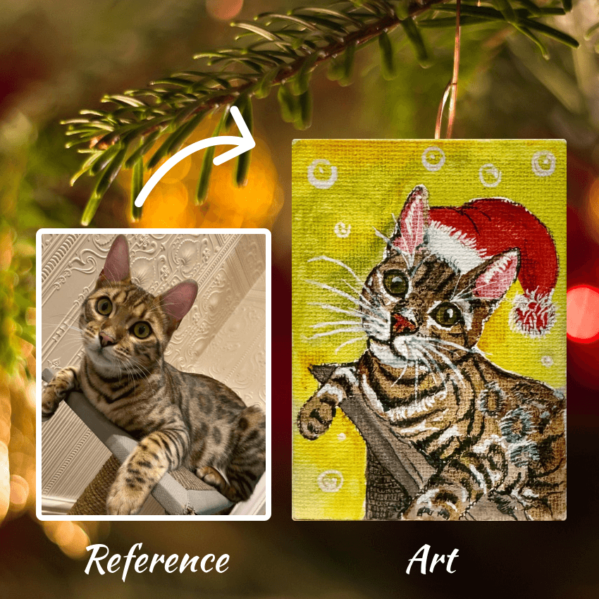 "Custom Cat Deco" - Handcrafted Mini Canvas CT30