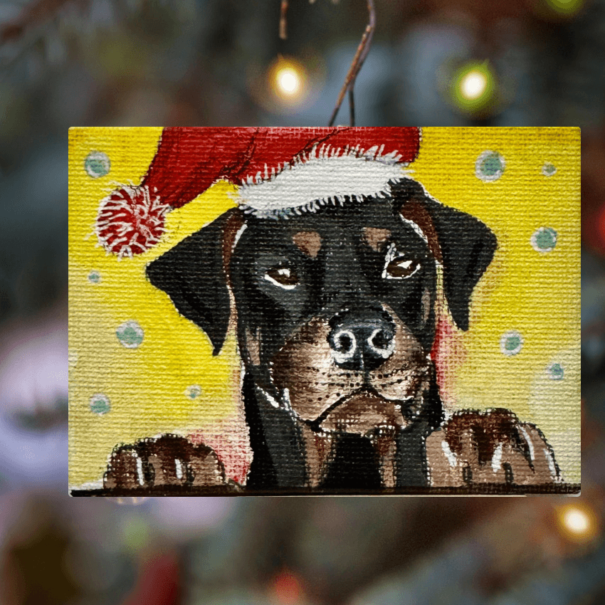 "Custom Puppy Deco" - Handcrafted Mini Canvas CT28
