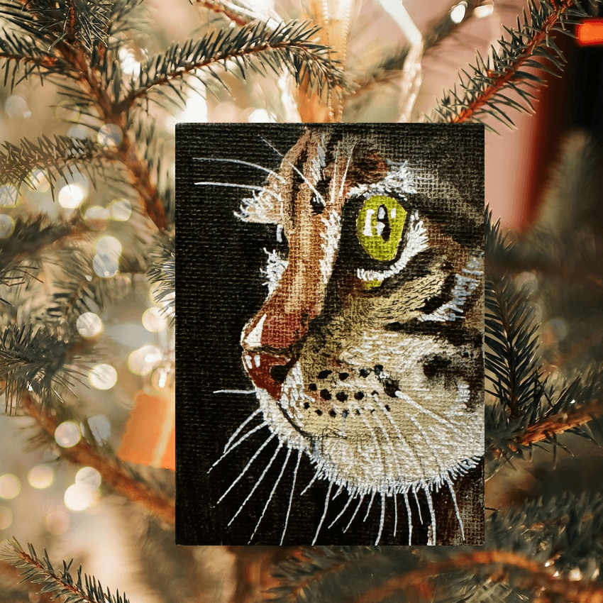 "Custom Cat Deco" - Handcrafted Mini Canvas CT29