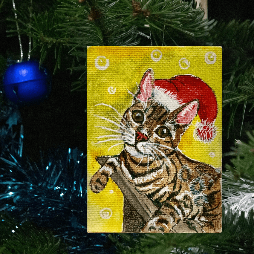 "Custom Cat Deco" - Handcrafted Mini Canvas CT30