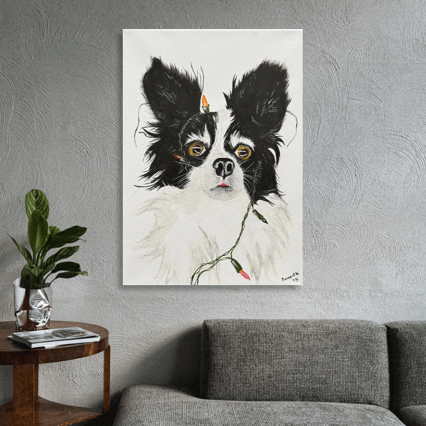"Border Collie Christmas" Original Canvas Dog Portraits