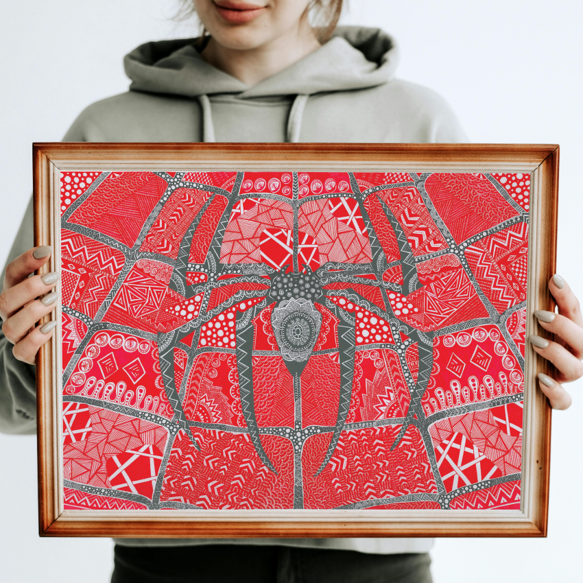 Hand Drawn Spider Man Logo Limited Edition Prints, A4 size