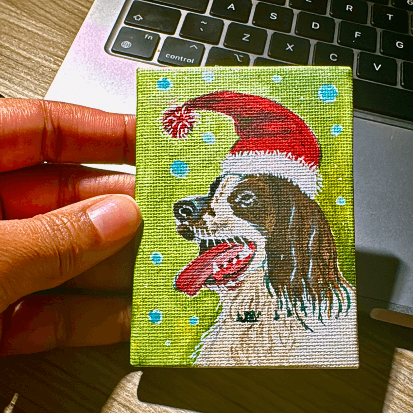 "Custom Puppy Deco" - Handcrafted Mini Canvas CT22